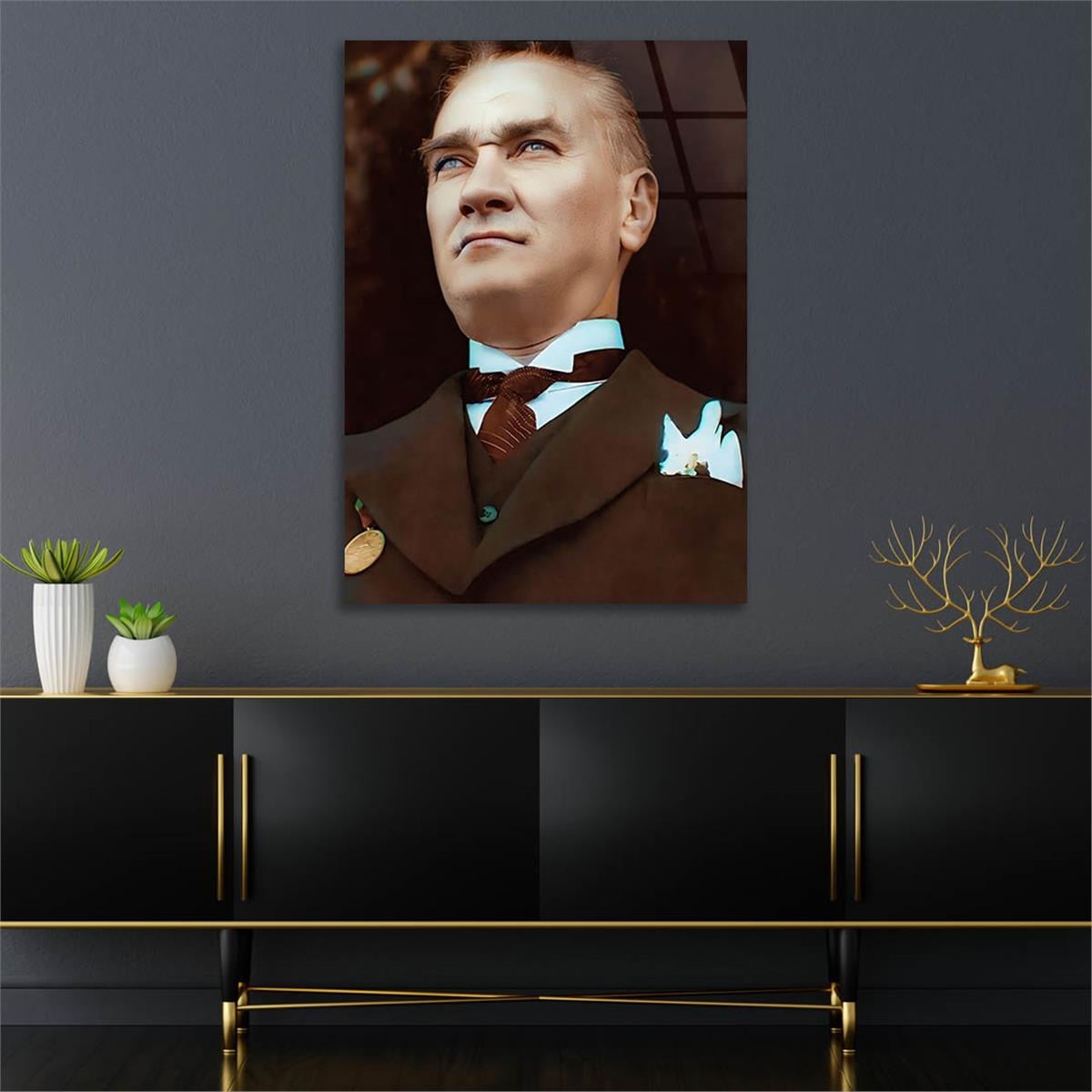 Dikey VatanTemalı Cam Tablo 285