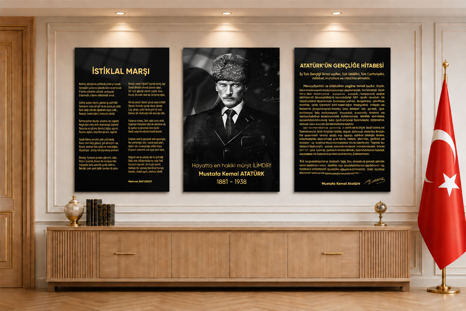 İSTİKLAL MARŞI GENÇLİĞE HİTABE ATATÜRK 3LÜ SET