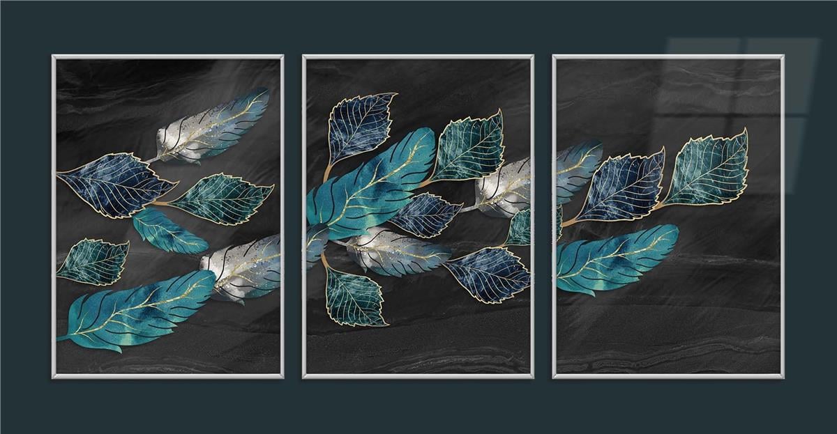 Aluminum Framed 3-Piece MDF Wall Art Set with Art Theme 0037