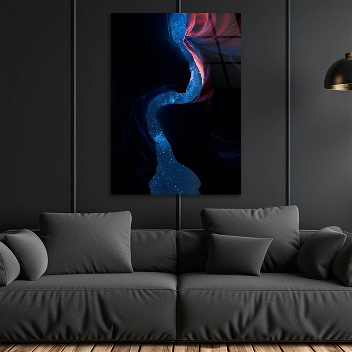 Dikey Sanat Temalı Cam Tablo 402