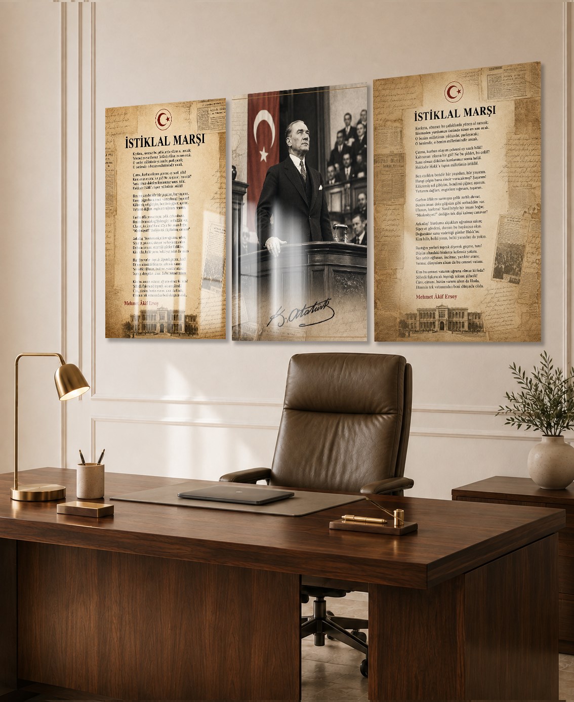  3lü Set VatanTemalı Cam Tablo 35