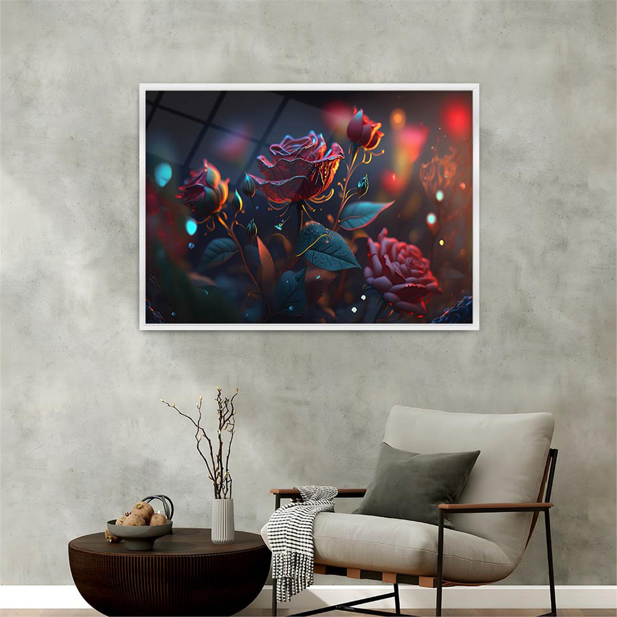 Aluminum-Framed Natured-Themed Tempered Glass Wall Art 049