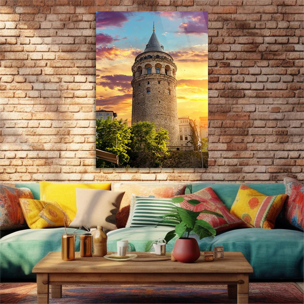Dikey Doğa Temalı Cam Tablo 230