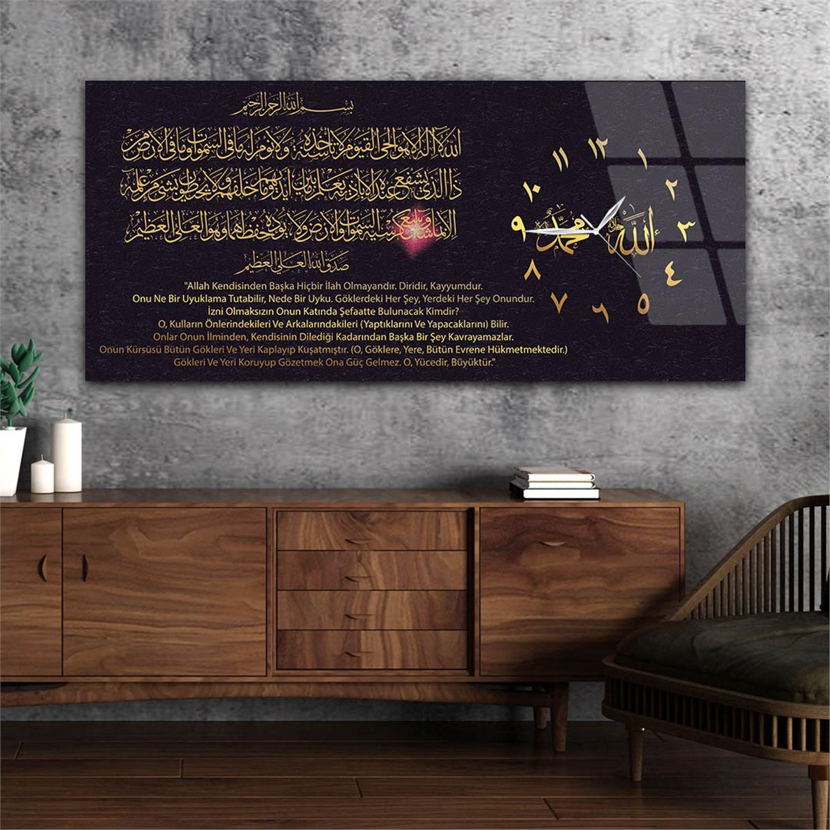 Side-Clock, Religious-Themed Horizontal Glass Wall Painting 022