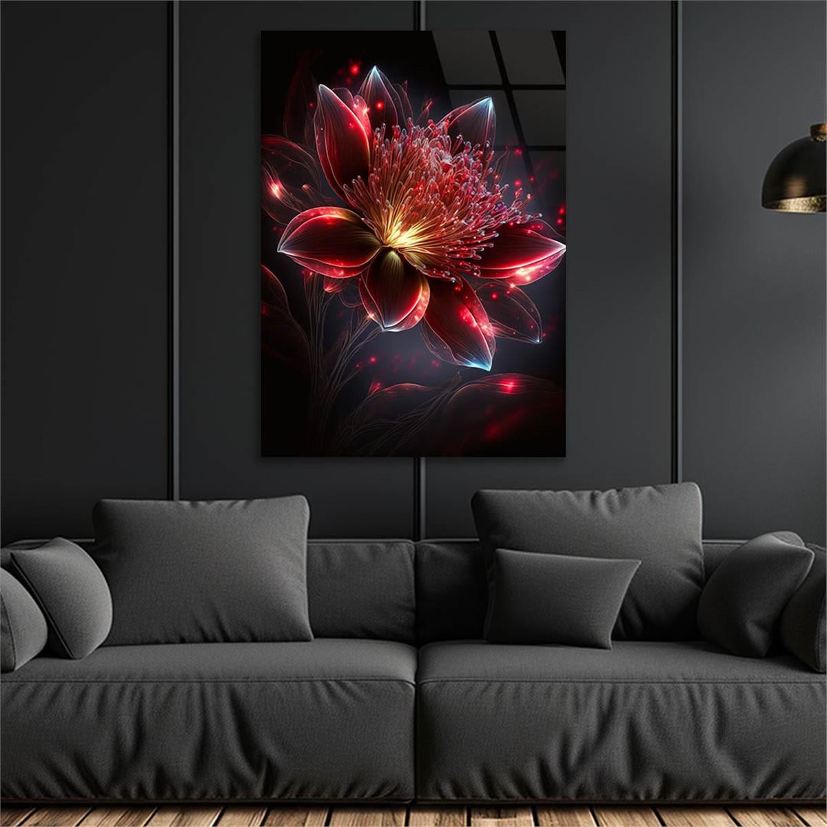 Dikey Sanat Temalı Cam Tablo 434