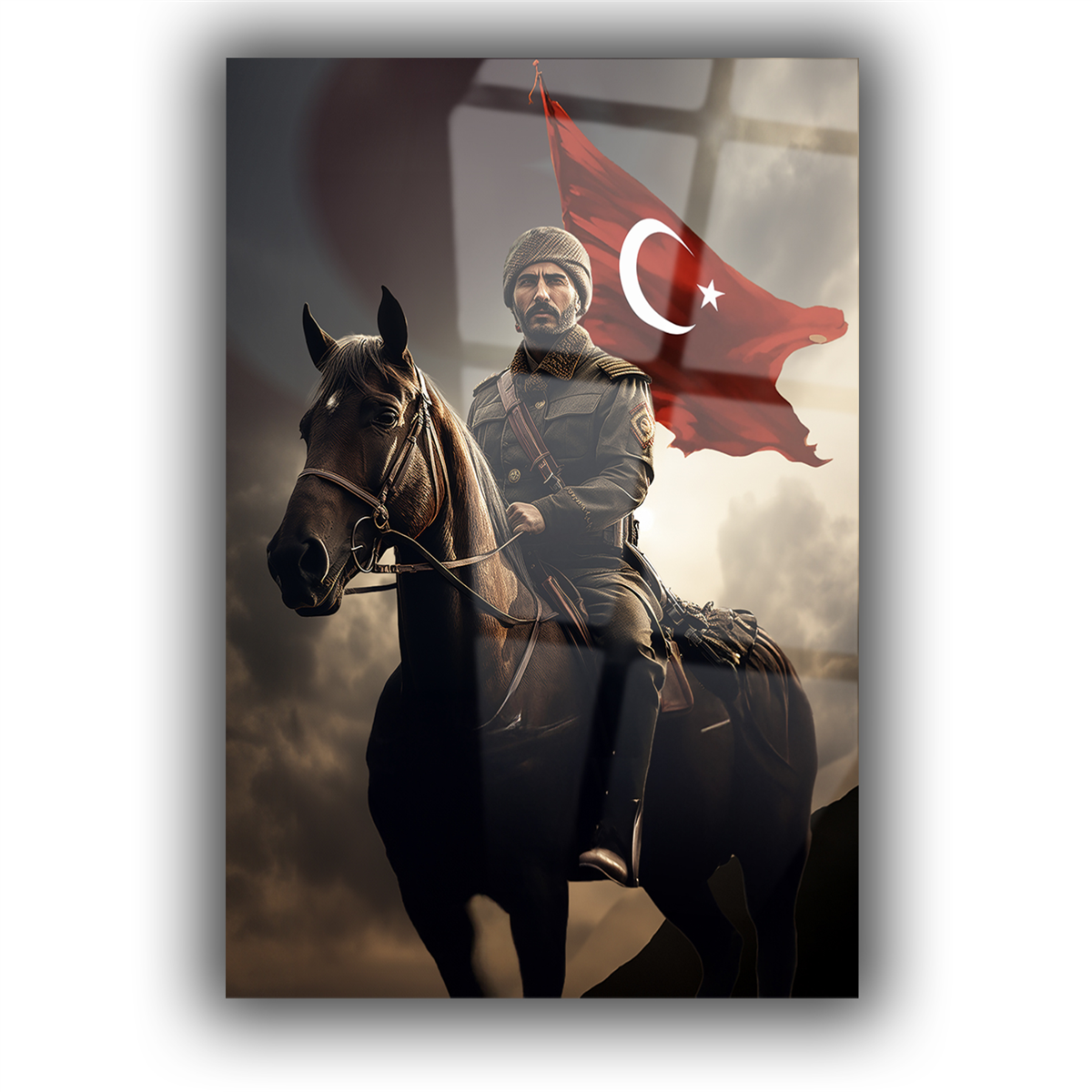 Dikey VatanTemalı Cam Tablo 156