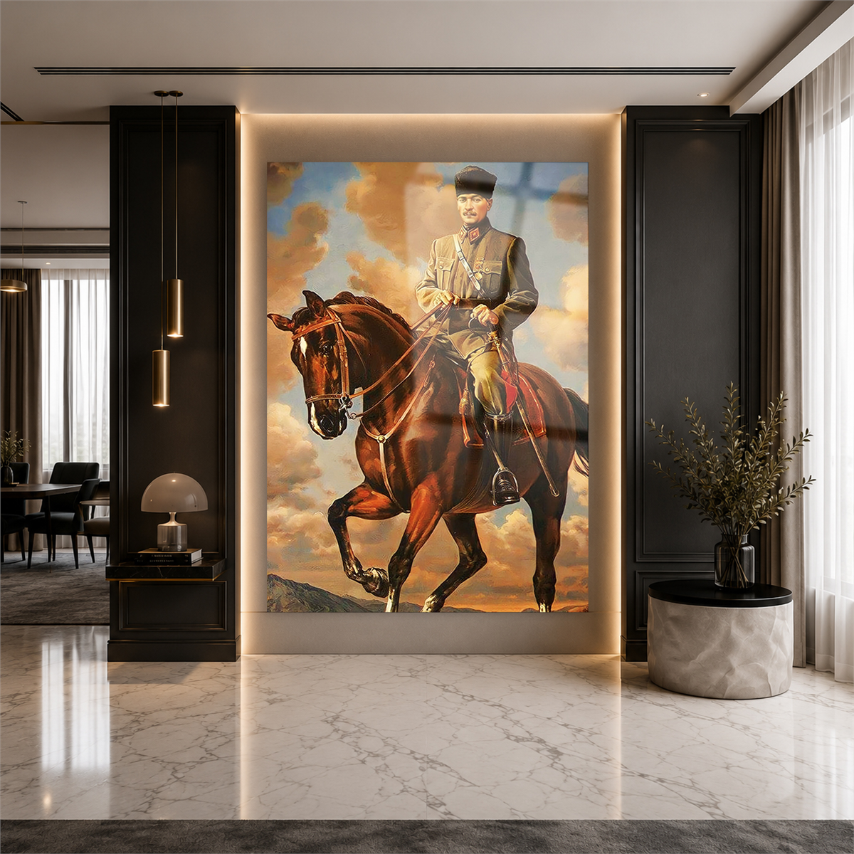 Mustafa Kemal Atatürk Gehard Glasschilderij 