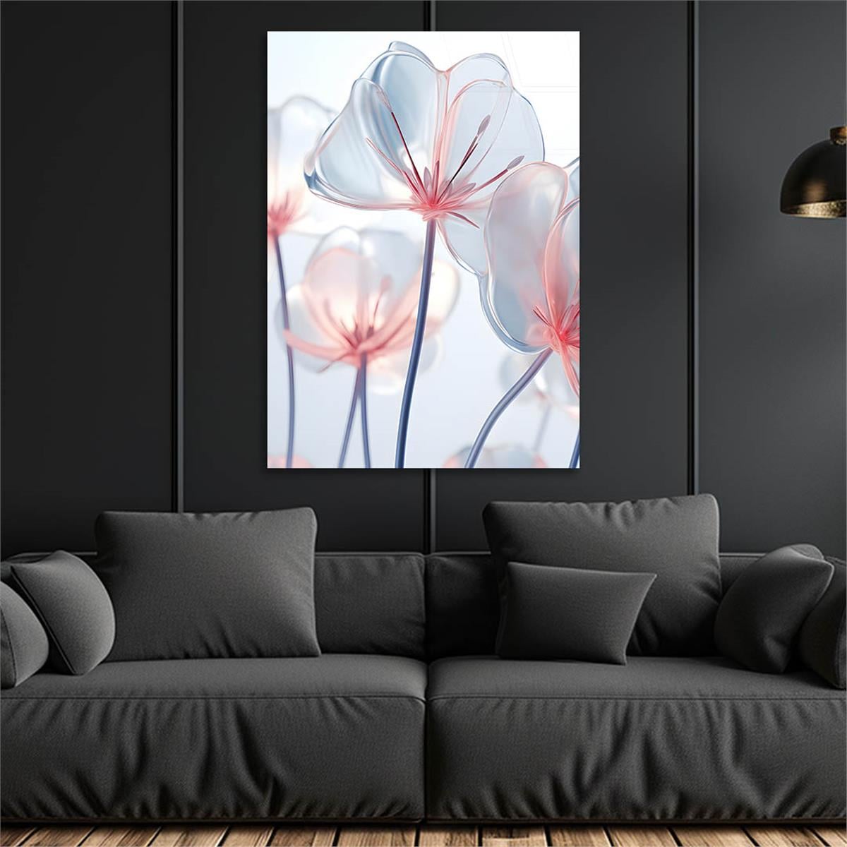 Dikey Sanat Temalı Cam Tablo 355