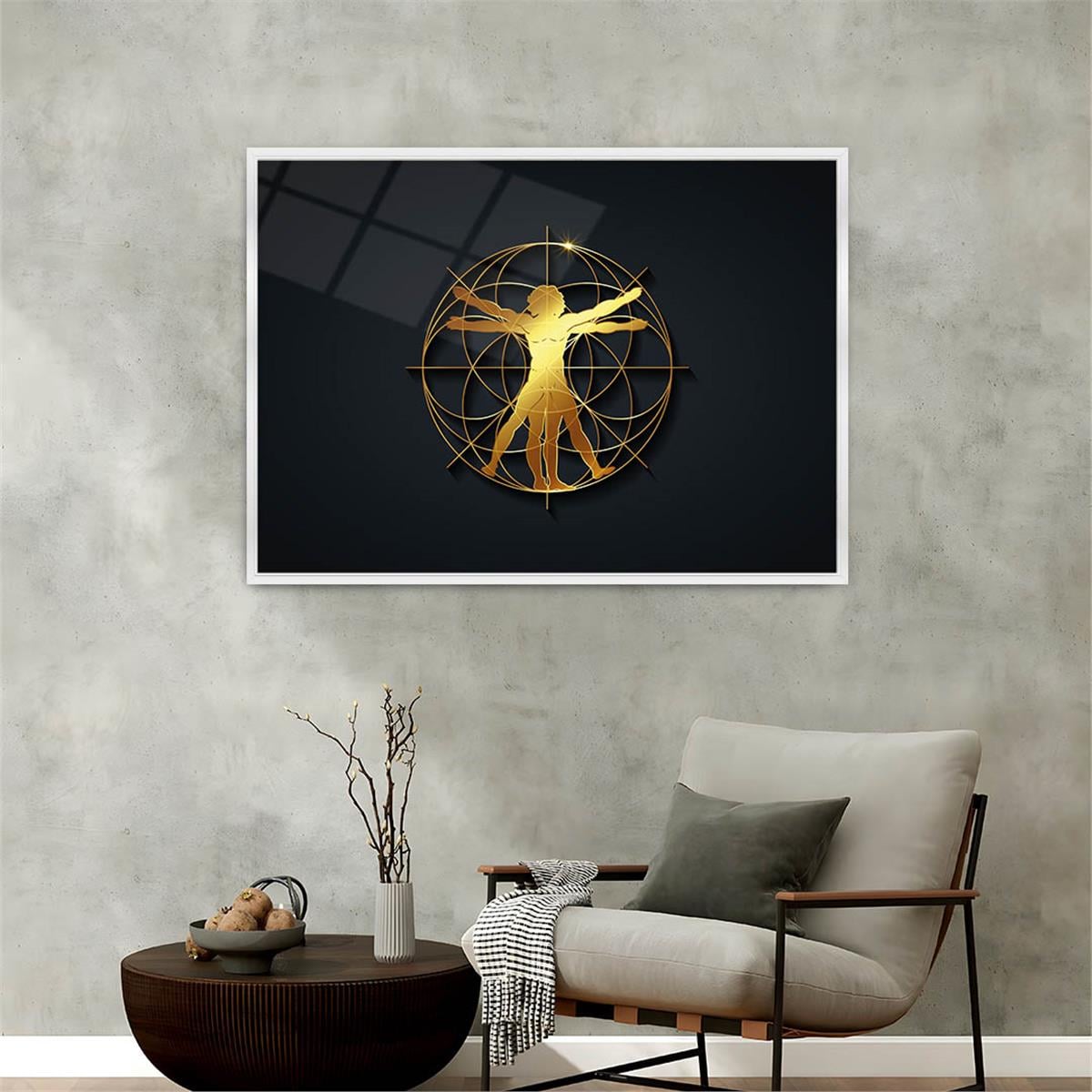 Aluminum-Framed Art-Themed Tempered Glass Wall Art 164