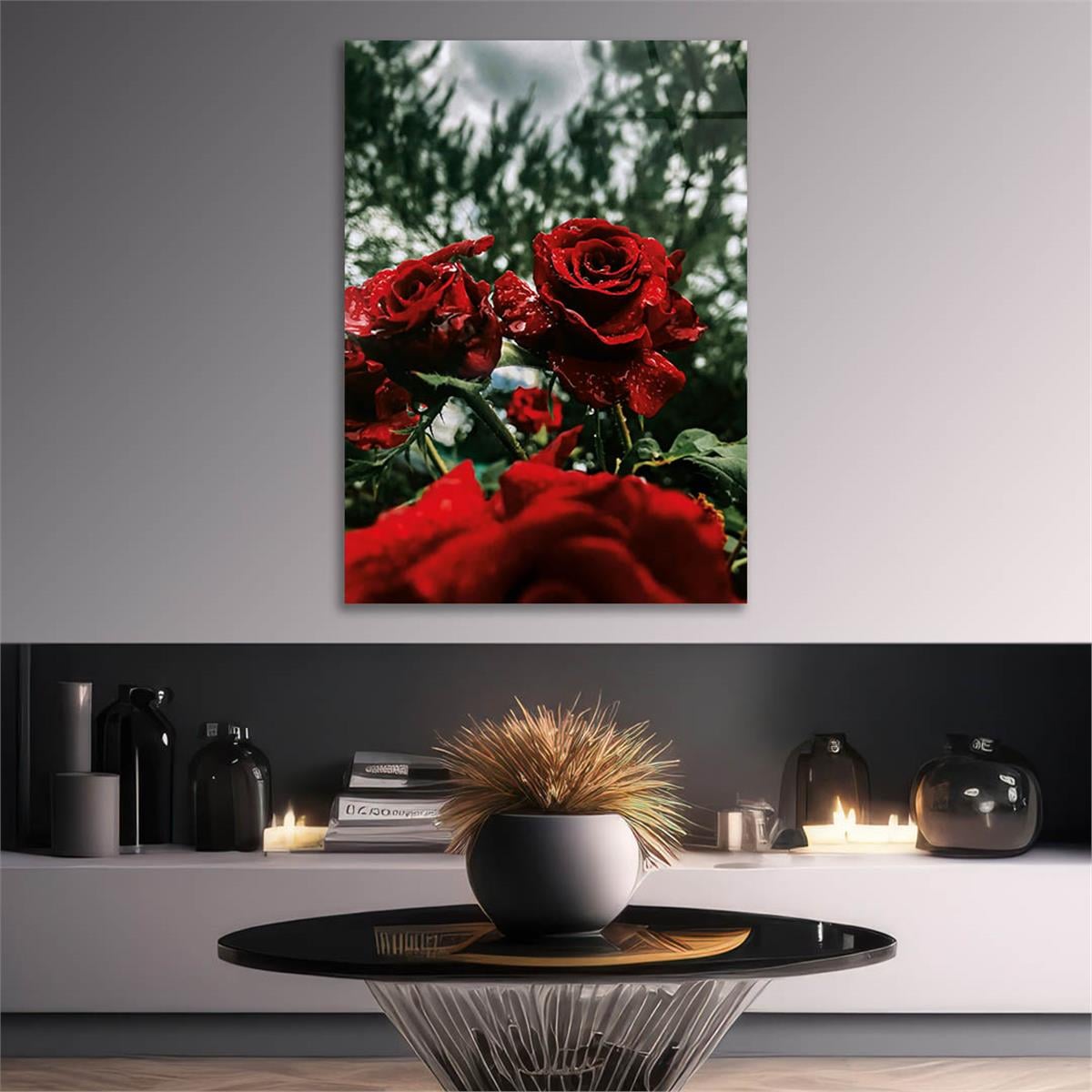 Dikey Doğa Temalı Cam Tablo175