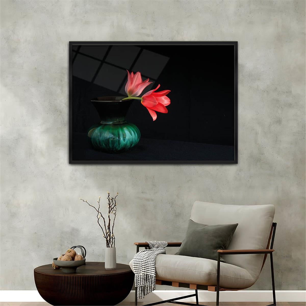 Aluminum-Framed Art-Themed Tempered Glass Wall Art 122