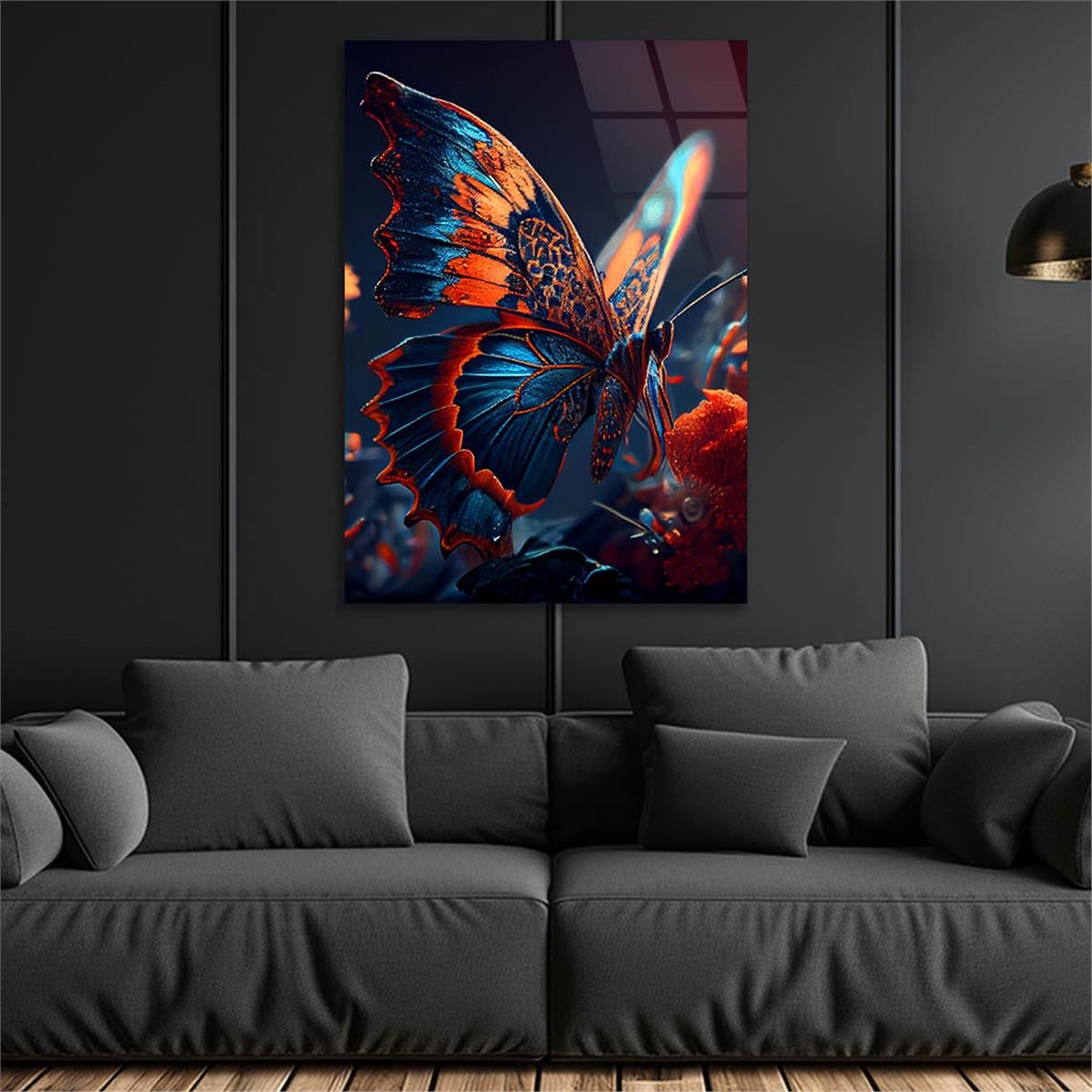 Dikey Sanat Temalı Cam Tablo 426