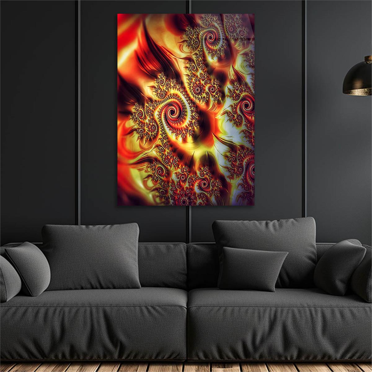 Dikey Sanat Temalı Cam Tablo 475