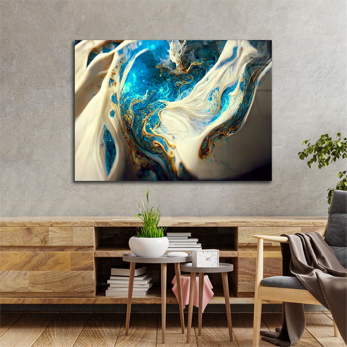 Horizontal Art-Themed Tempered Glass Wall Art 564