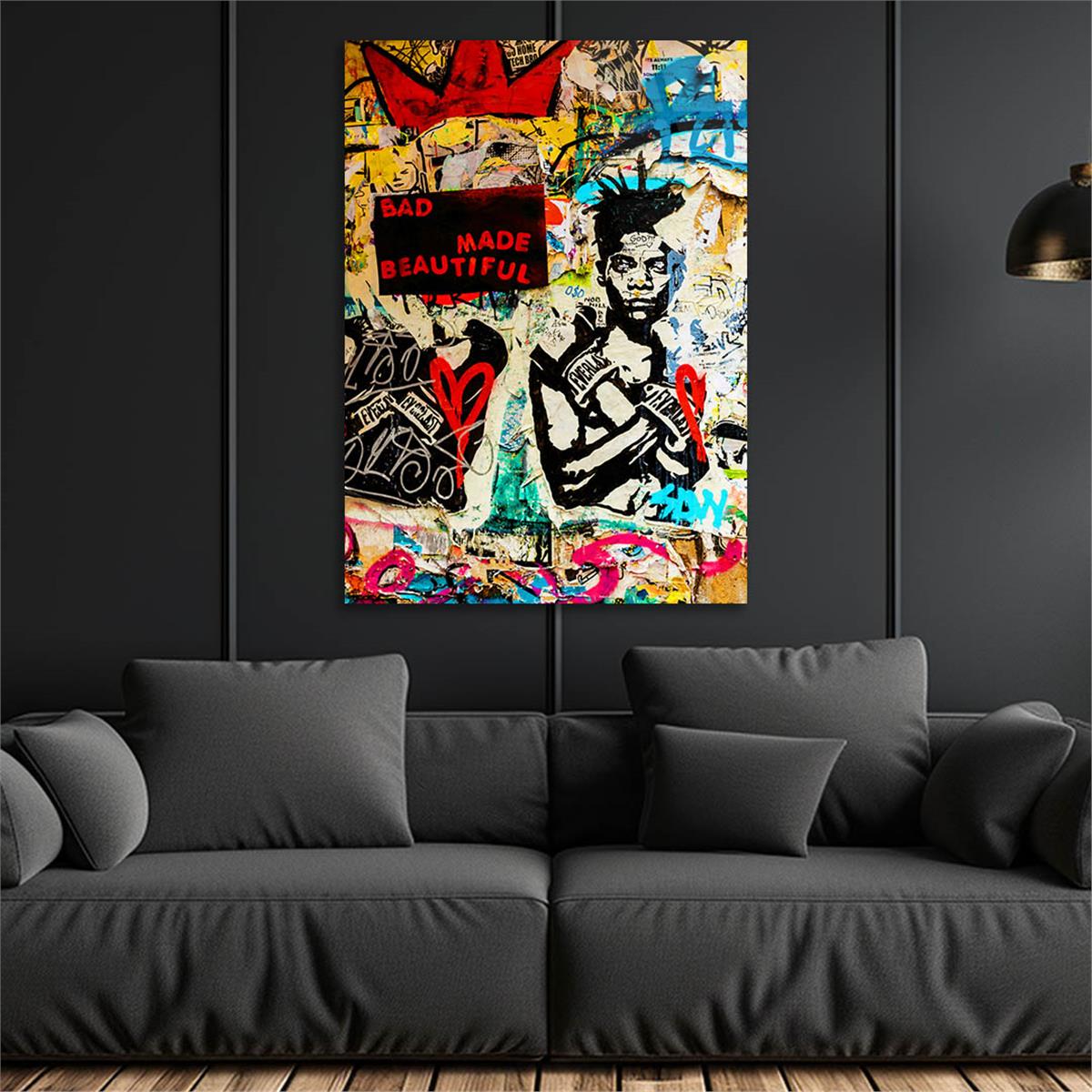 Dikey Sanat Temalı Cam Tablo 445