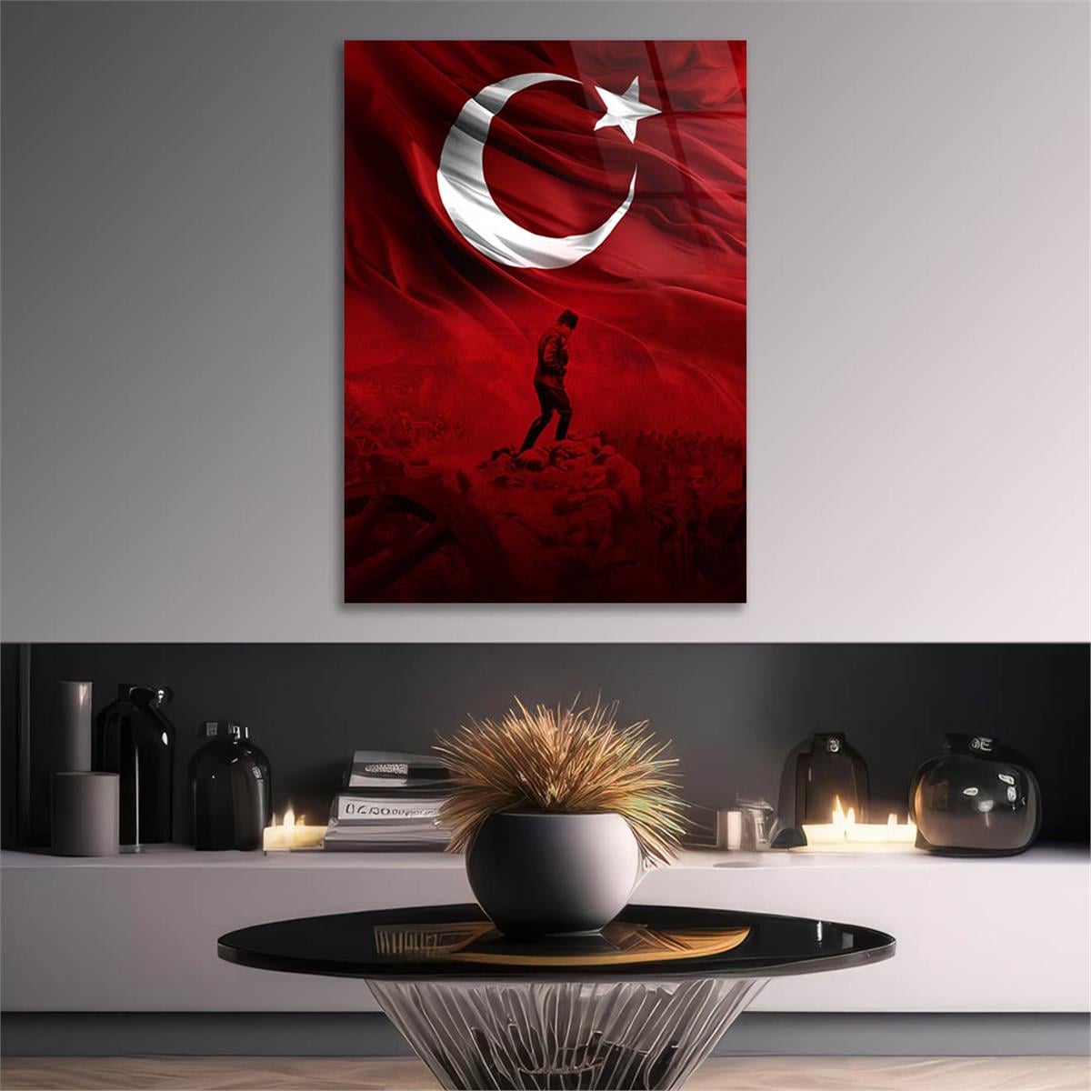Dikey VatanTemalı Cam Tablo 152