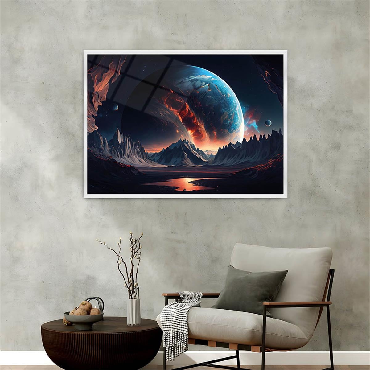 Aluminum-Framed Art-Themed Tempered Glass Wall Art 044