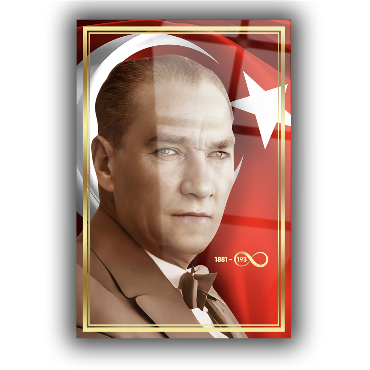 Dikey VatanTemalı Cam Tablo 256