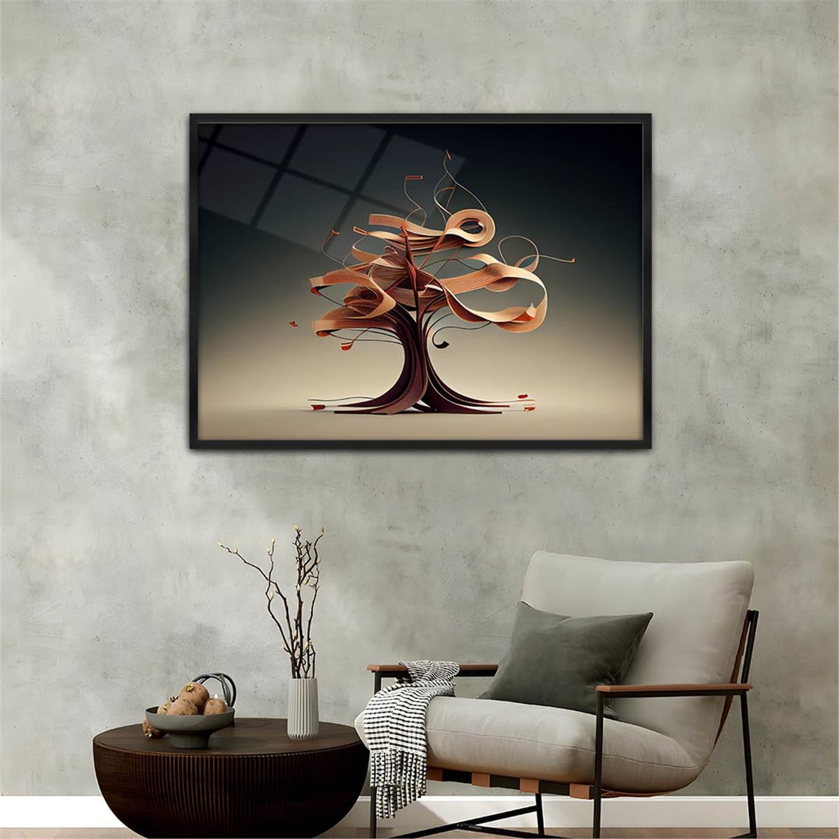 Aluminum-Framed Natured-Themed Tempered Glass Wall Art 053