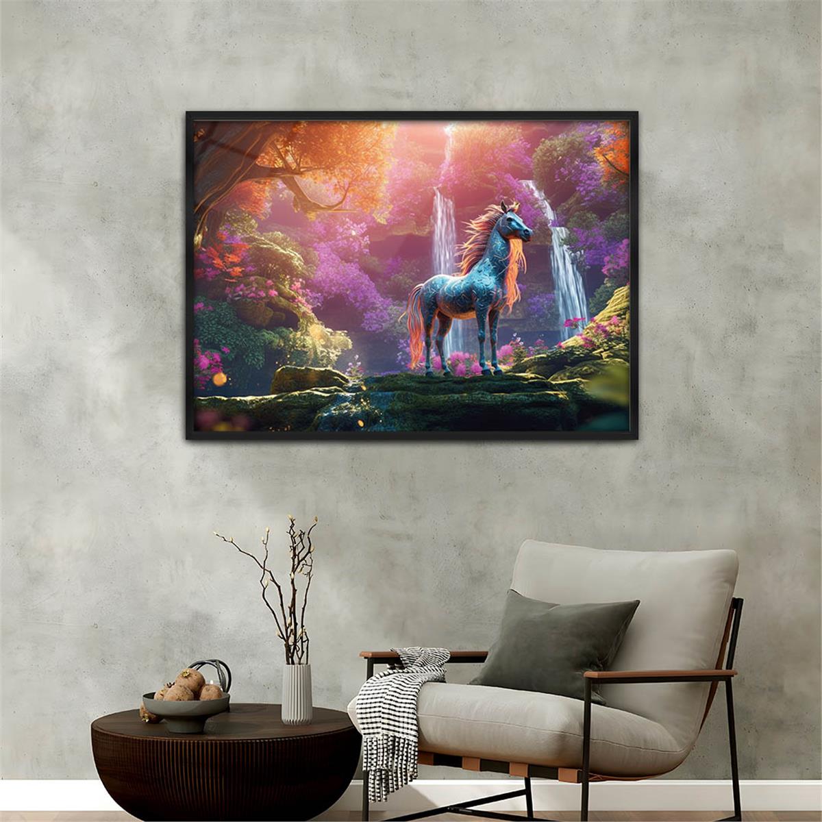Aluminum-Framed Art-Themed Tempered Glass Wall Art 065