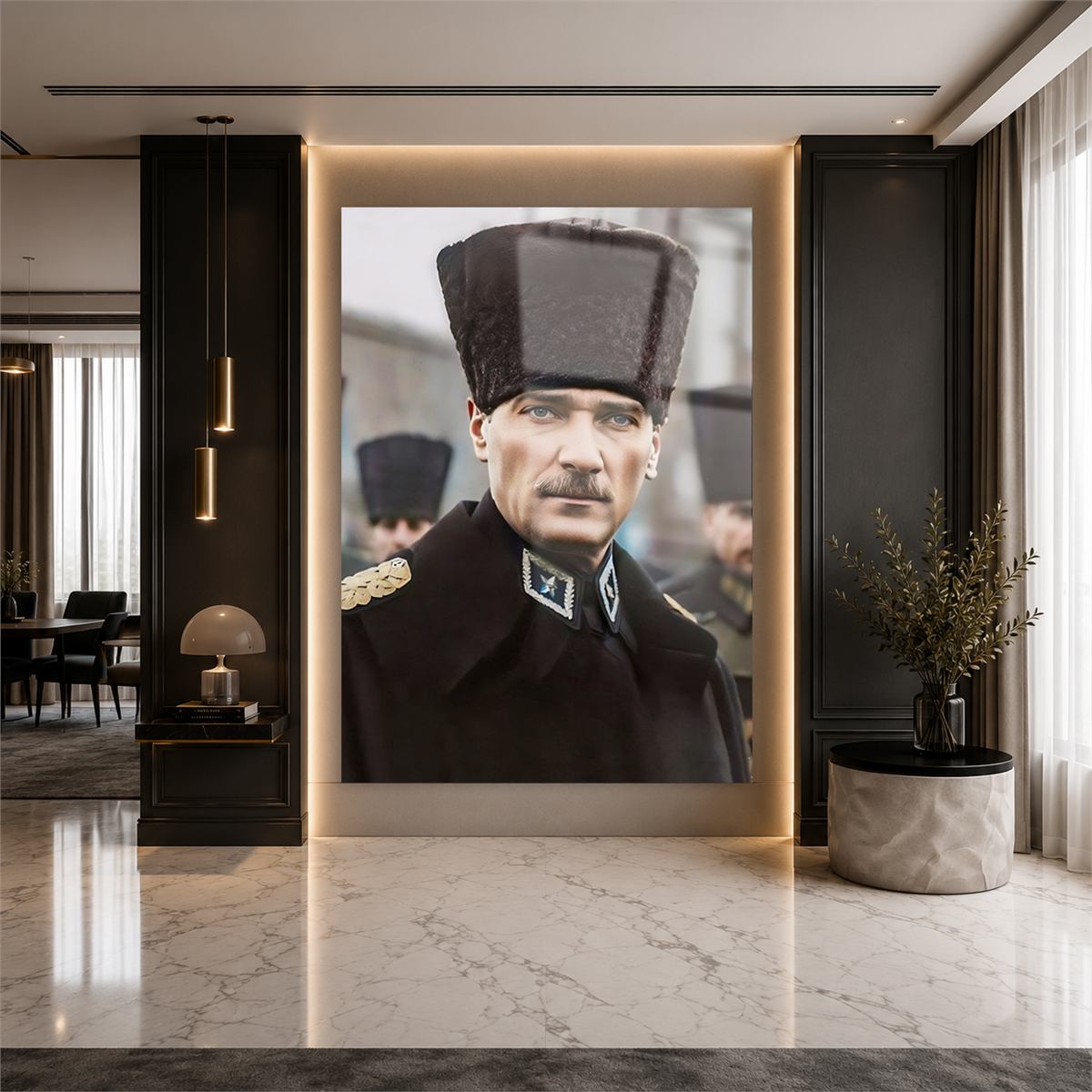 Dikey VatanTemalı Cam Tablo 203