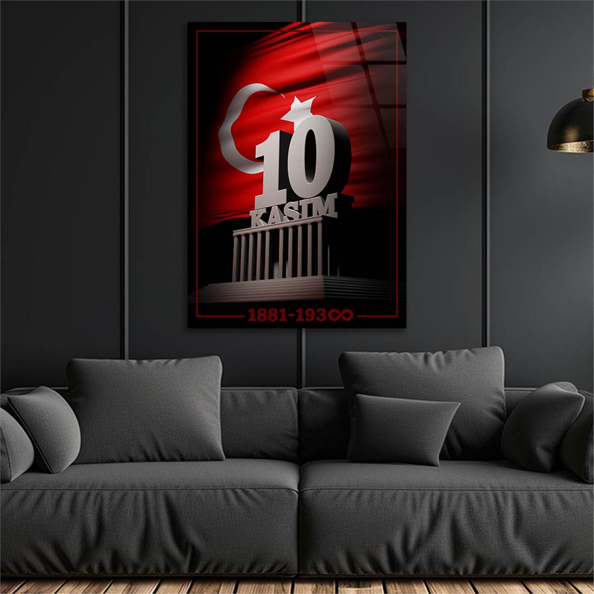 Dikey VatanTemalı Cam Tablo 130
