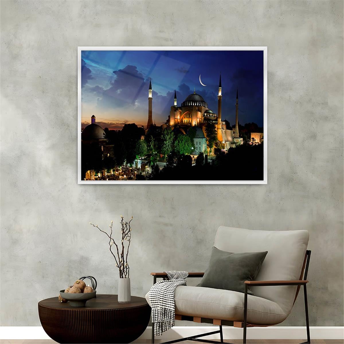 Aluminum-Framed Natured-Themed Tempered Glass Wall Art 015