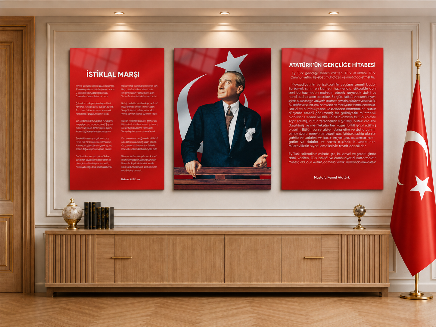 İSTİKLAL MARŞI GENÇLİĞE HİTABE ATATÜRK 3LÜ SET