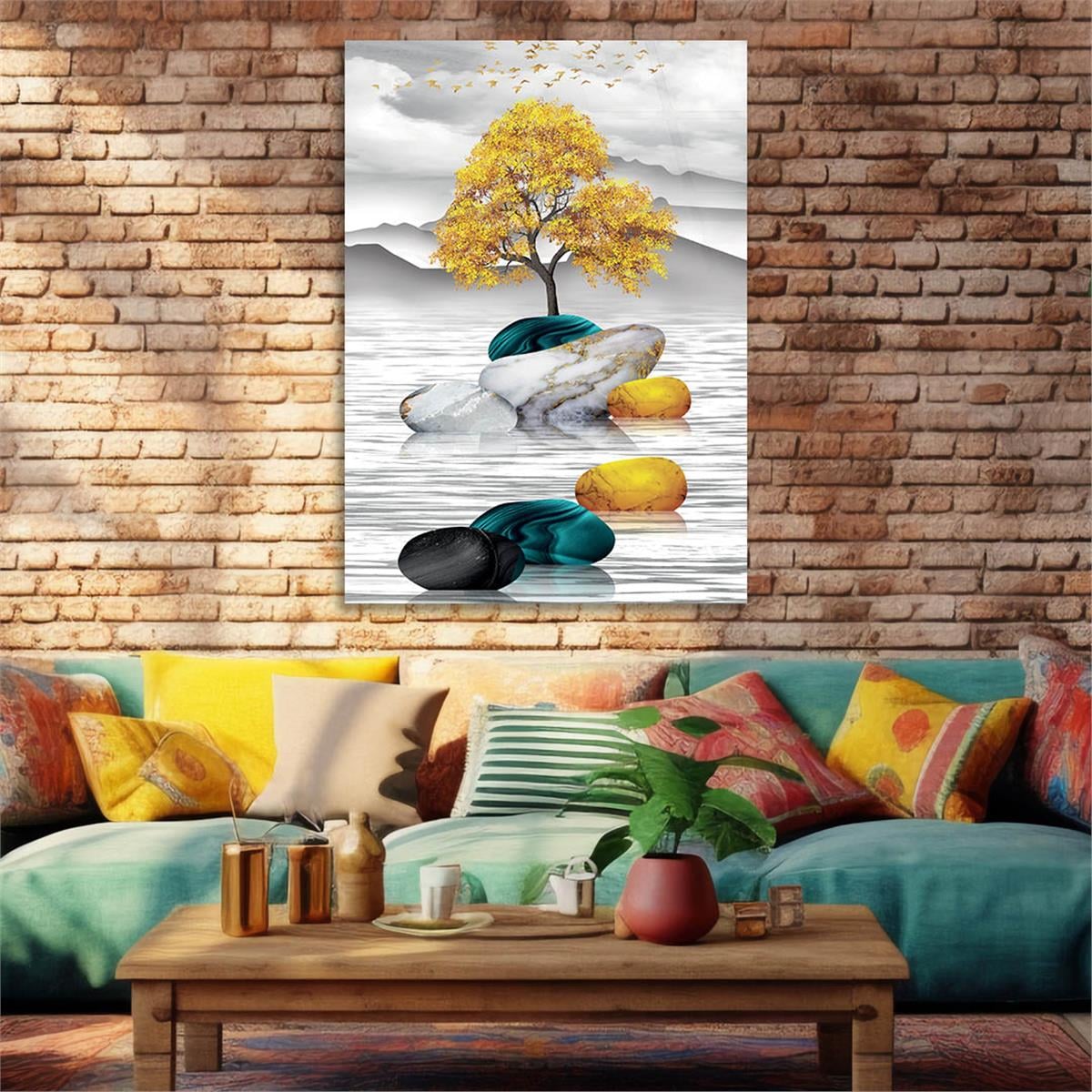 Vertical Tempered Glasss Wall Arts Art-Themed253