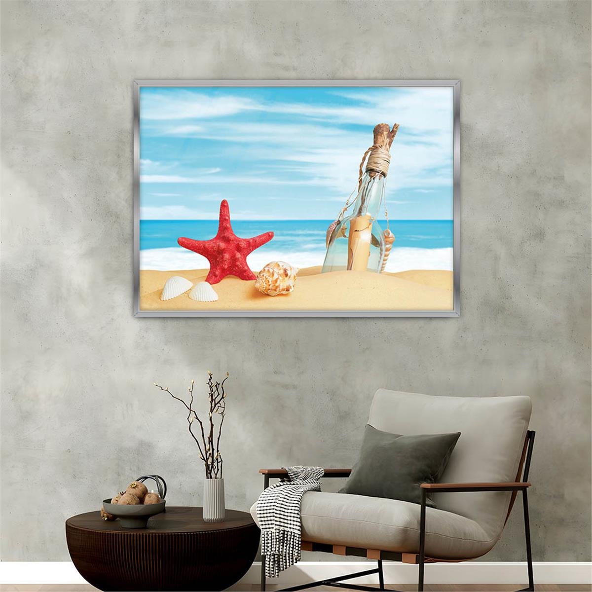 Aluminum-Framed Art-Themed Tempered Glass Wall Art 049