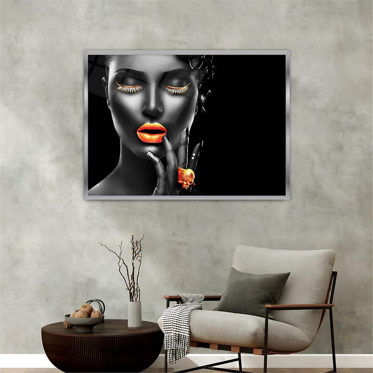 Aluminum-Framed Art-Themed Tempered Glass Wall Art 102