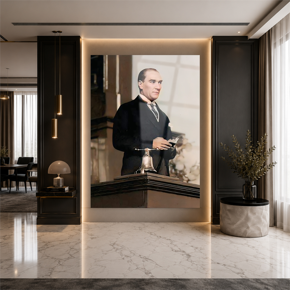Dikey VatanTemalı Cam Tablo 208