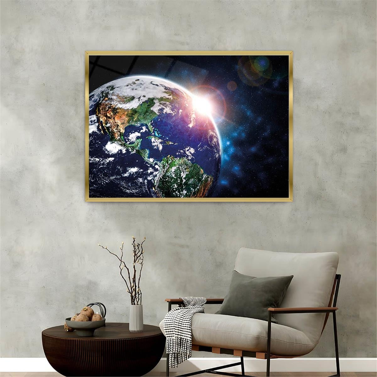 Aluminum-Framed Art-Themed Tempered Glass Wall Art 053