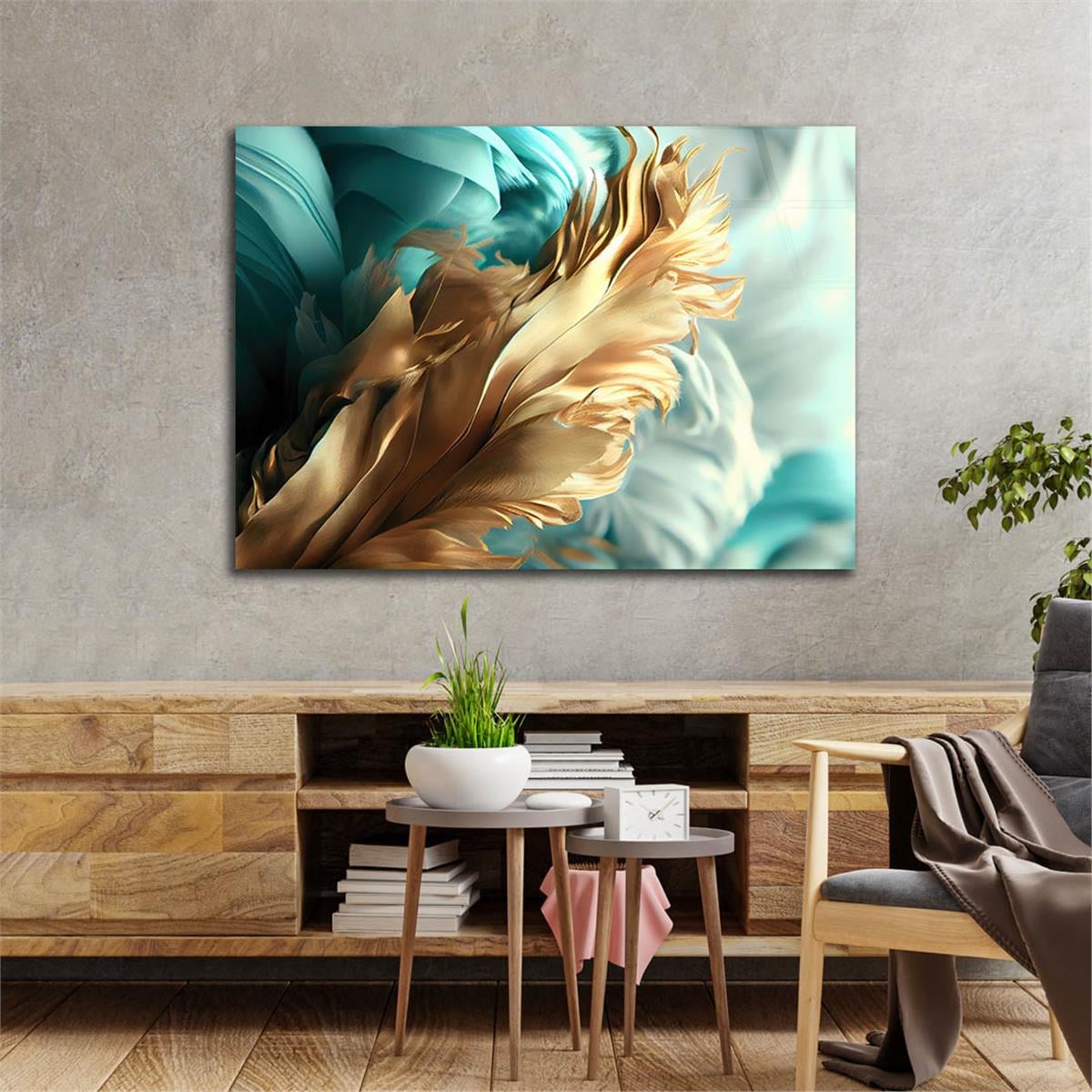Horizontal Art-Themed Tempered Glass Wall Art 396