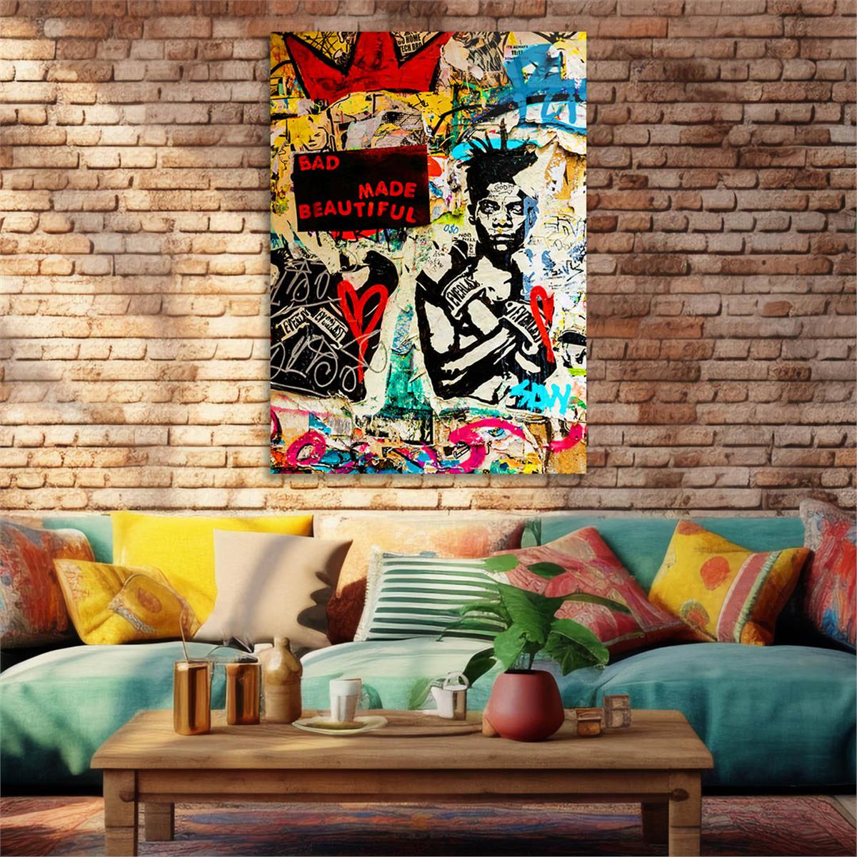 Dikey Sanat Temalı Cam Tablo 445