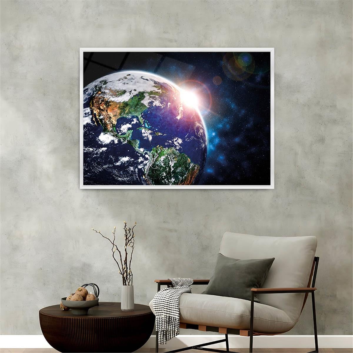 Aluminum-Framed Art-Themed Tempered Glass Wall Art 053