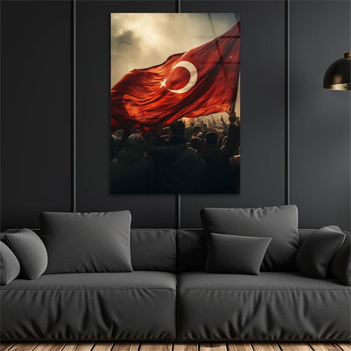 Dikey VatanTemalı Cam Tablo 160