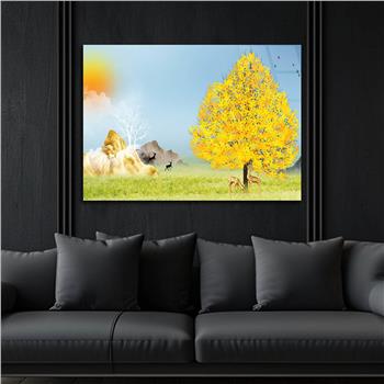 Horizontal Art-Themed Tempered Glass Wall Art 262