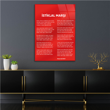 Turkish National Anthem Tempered Glass Wall Art 