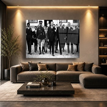 Mustafa Kemal Atatürk Tarihi Fotoğraf Cam Tablo