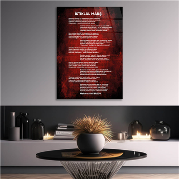 Turkish National Anthem Tempered Glass Wall Art 