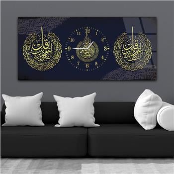Middle-Clock, Religious-Themed Horizontal Glass Wall Painting 076