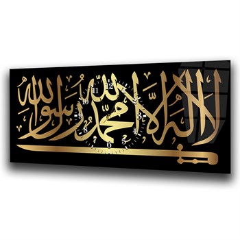 Middle-Clock, Religious-Themed Horizontal Glass Wall Painting 045
