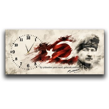Ey Yükselen Yeni Nesil | Atatürk Saatli Cam Tablo