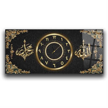 Middle-Clock, Religious-Themed Horizontal Glass Wall Painting 093