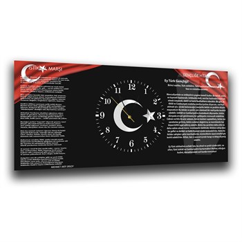 Milli Ruh | İstiklal Marşı ve Gençliğe Hitabe Saatli Cam Tablo