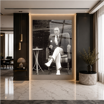 MUSTAFA KEMAL ATATÜRK GÖRSELLİ CAM TABLO 