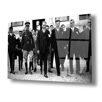 Mustafa Kemal Atatürk Tarihi Fotoğraf Cam Tablo