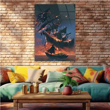 Vertical Tempered Glasss Wall Arts Natured-Themed222