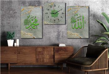 Religion Thematisches 2-teiliges bedrucktes Glas und Uhrenset